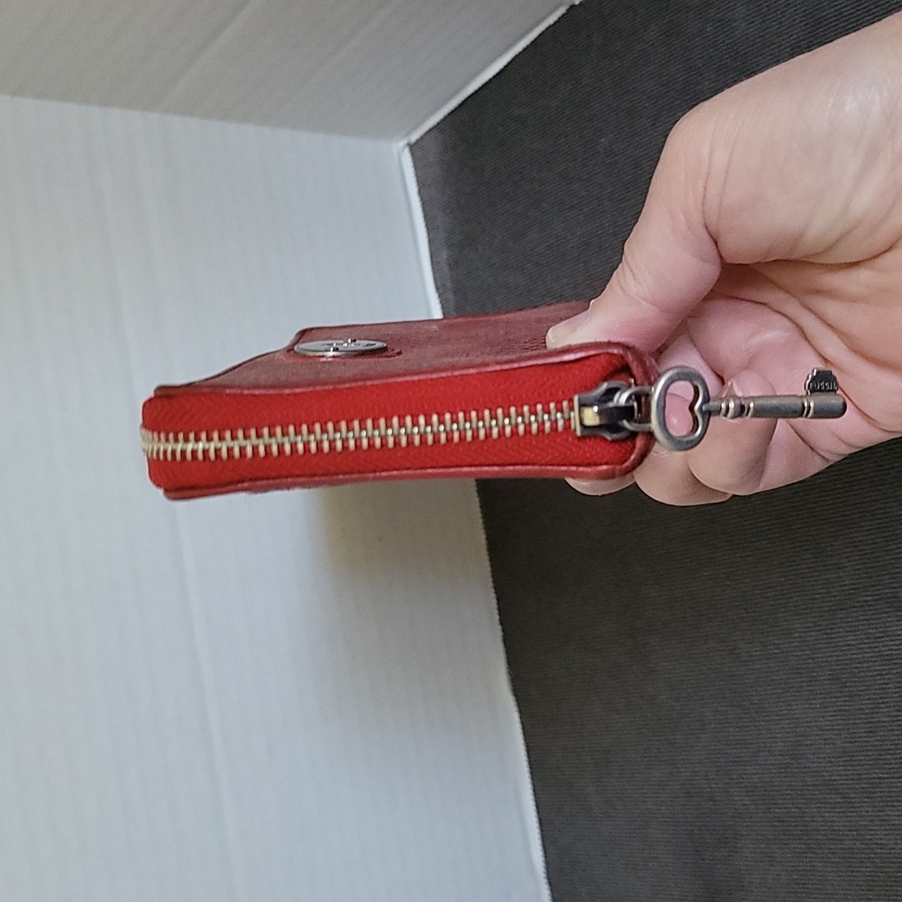 Fossil Red Zip Around Wallet - image 4